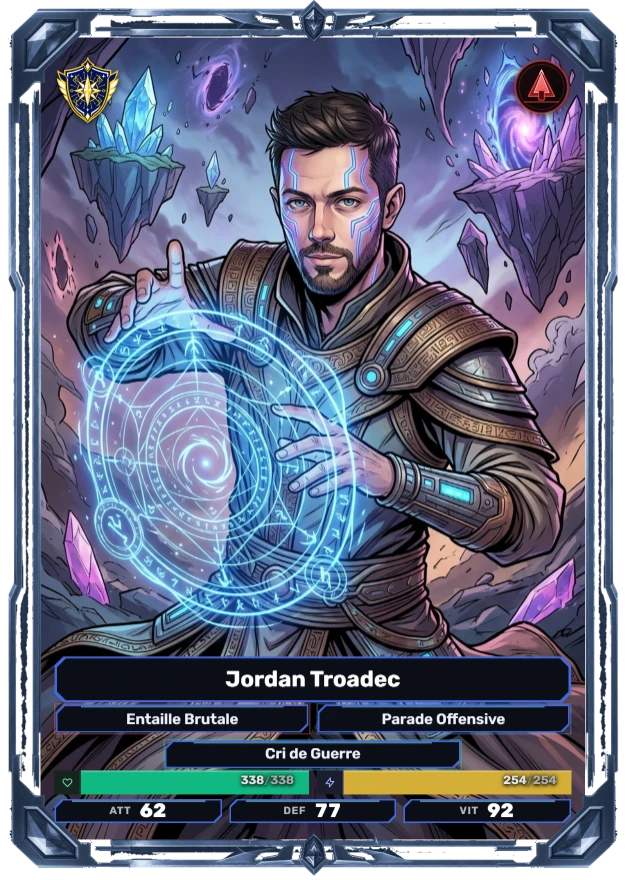 Carte Combattant Légendaire TCG Jordan Troadec — Nexus Arena